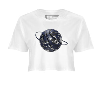 Air Jordan 5 Georgetown shirt to match jordans Camo Basketball Planet sneaker tees AJ5 Georgetown SNRT Sneaker Release Tees White 2 Crop T-Shirt