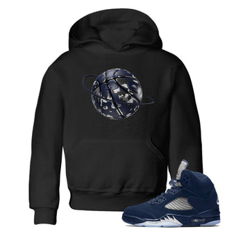 Air Jordan 5 Georgetown shirt to match jordans Camo Basketball Planet sneaker tees AJ5 Georgetown SNRT Sneaker Release Tees Baby Toddler Black 1 T-Shirt