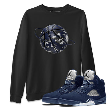 Air Jordan 5 Georgetown shirt to match jordans Camo Basketball Planet sneaker tees AJ5 Georgetown SNRT Sneaker Release Tees Unisex Black 1 T-Shirt