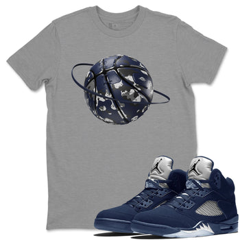 Air Jordan 5 Georgetown shirt to match jordans Camo Basketball Planet sneaker tees AJ5 Georgetown SNRT Sneaker Release Tees Unisex Heather Grey 1 T-Shirt