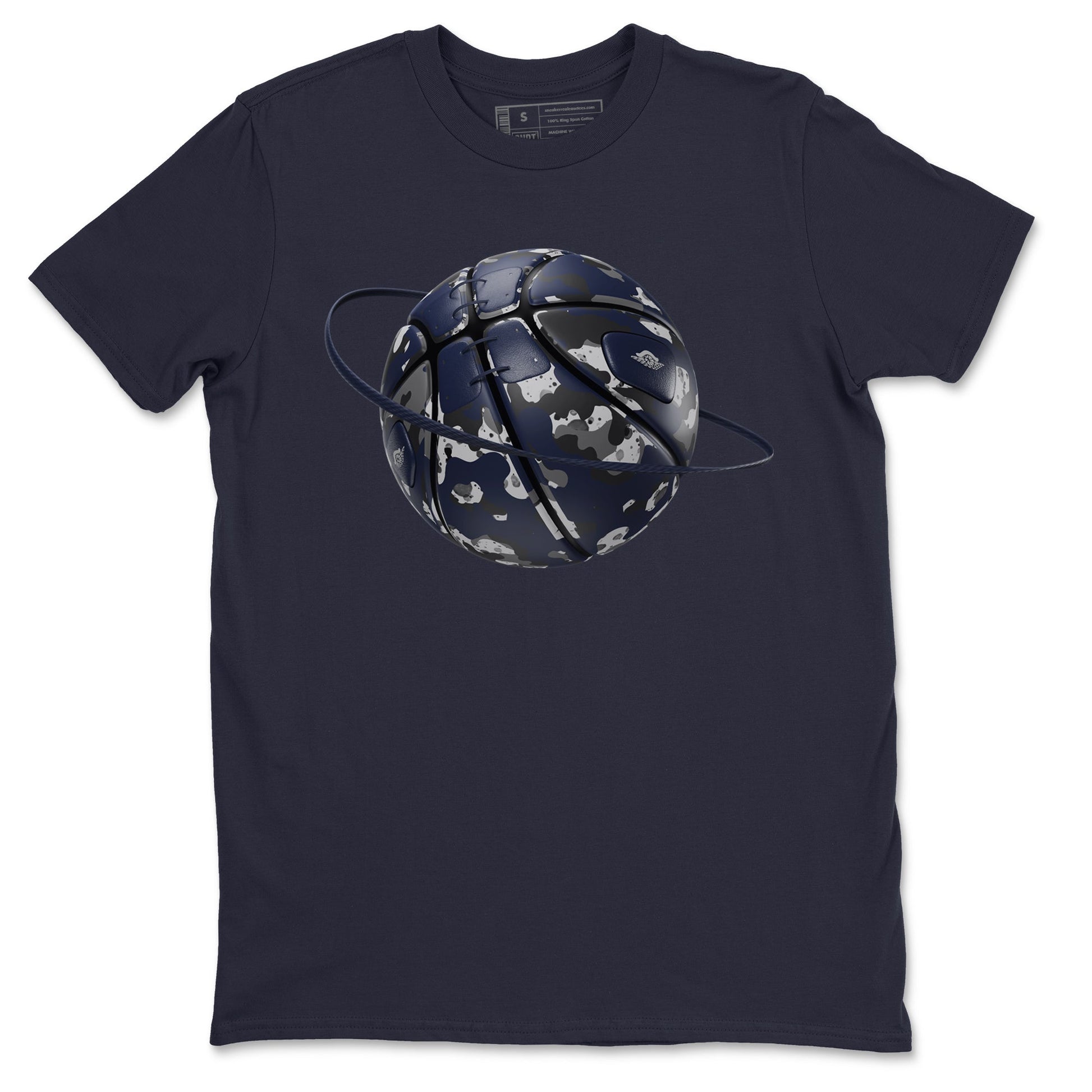 Air Jordan 5 Georgetown shirt to match jordans Camo Basketball Planet sneaker tees AJ5 Georgetown SNRT Sneaker Release Tees Unisex Navy 2 T-Shirt