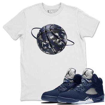 Air Jordan 5 Georgetown shirt to match jordans Camo Basketball Planet sneaker tees AJ5 Georgetown SNRT Sneaker Release Tees Unisex White 1 T-Shirt