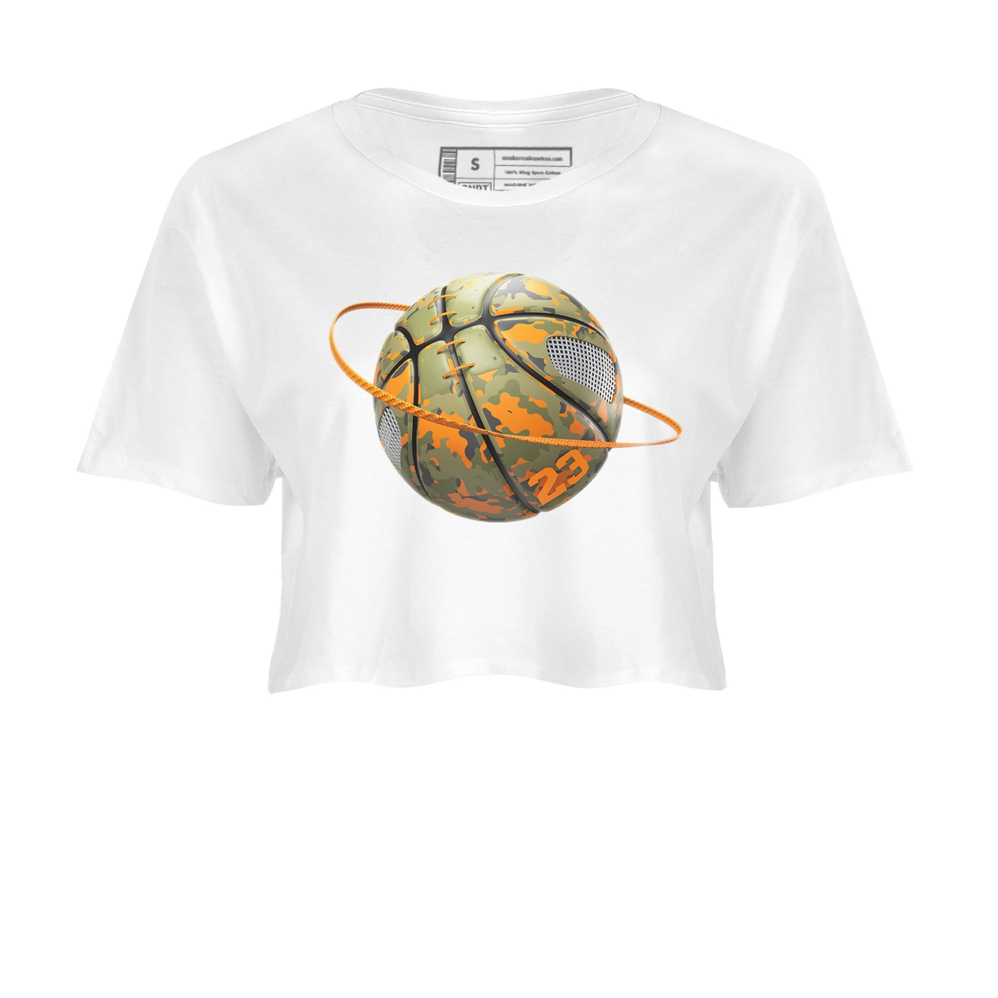 5s Olive shirt to match jordans Camo Basketball Planet sneaker tees Air Jordan 5 Olive SNRT Sneaker Release Tees White 2 crop length shirt