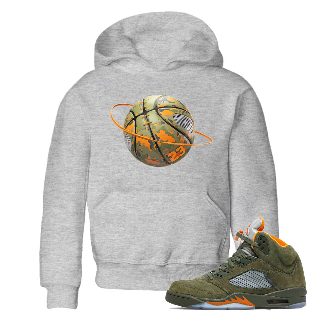 5s Olive shirt to match jordans Camo Basketball Planet sneaker tees Air Jordan 5 Olive SNRT sneaker release tees baby toddler Heather Grey 1 cotton Shirt