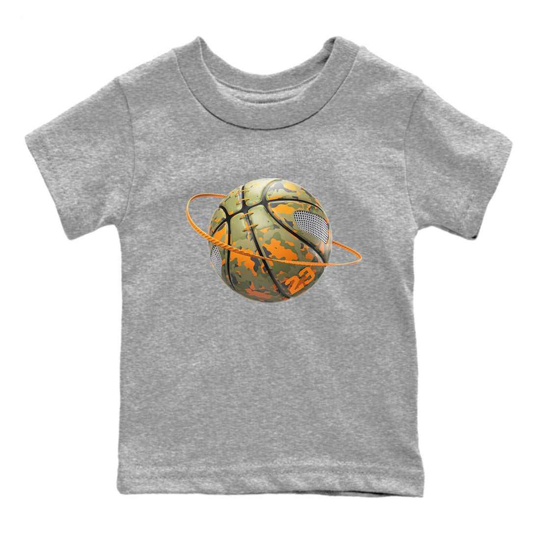 5s Olive shirt to match jordans Camo Basketball Planet sneaker tees Air Jordan 5 Olive SNRT sneaker release tees baby toddler Heather Grey 2 cotton Shirt