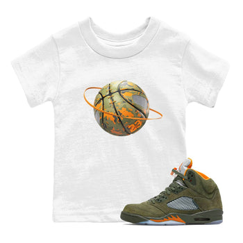 5s Olive shirt to match jordans Camo Basketball Planet sneaker tees Air Jordan 5 Olive SNRT sneaker release tees baby toddler White 1 cotton Shirt