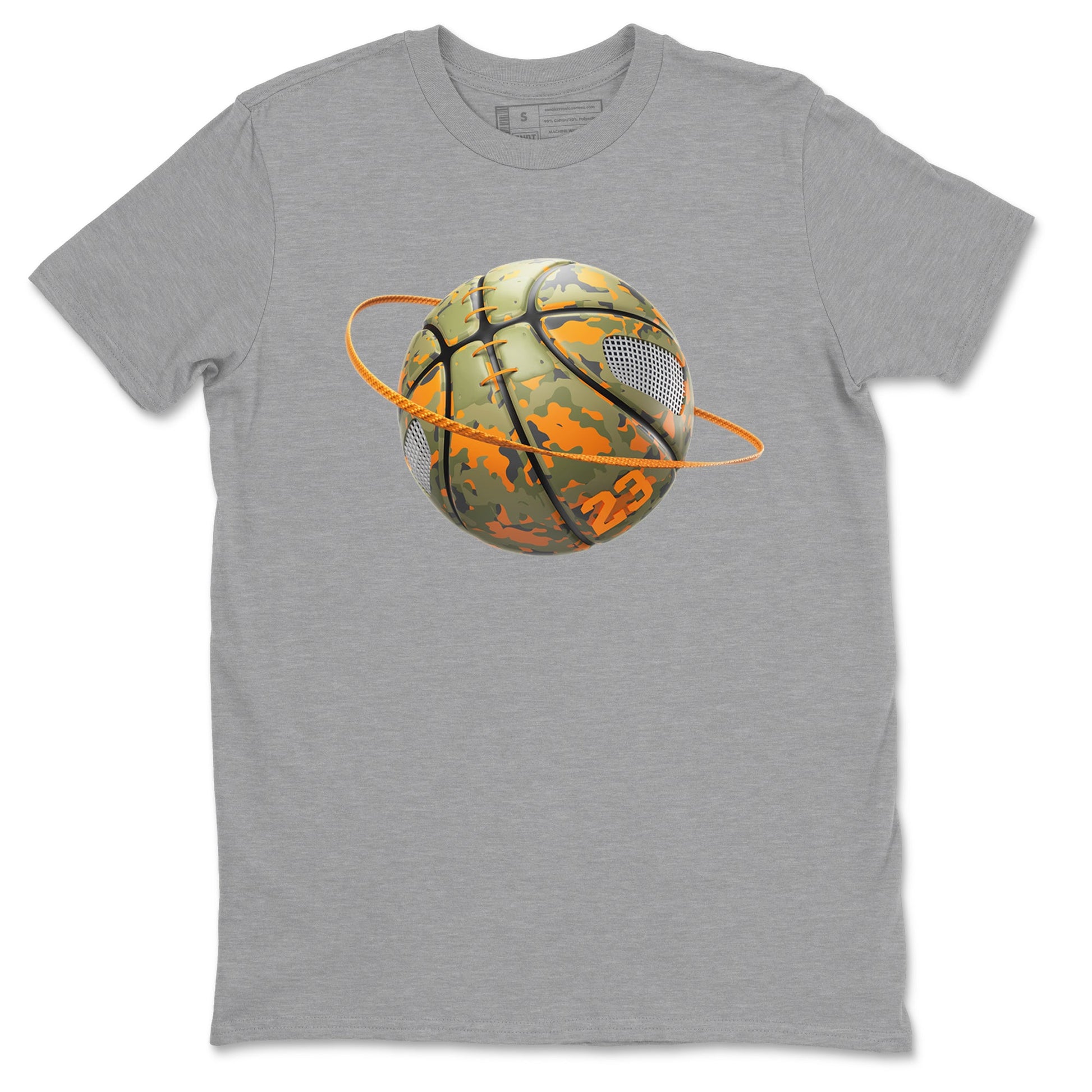 5s Olive shirt to match jordans Camo Basketball Planet sneaker tees Air Jordan 5 Olive SNRT Sneaker Release Tees unisex cotton Heather Grey 2 crew neck shirt