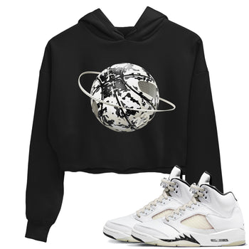 5s Sail shirt to match jordans Camo Basketball Planet sneaker tees Air Jordan 5 Sail SNRT Sneaker Release Tees Black 1 crop length shirt