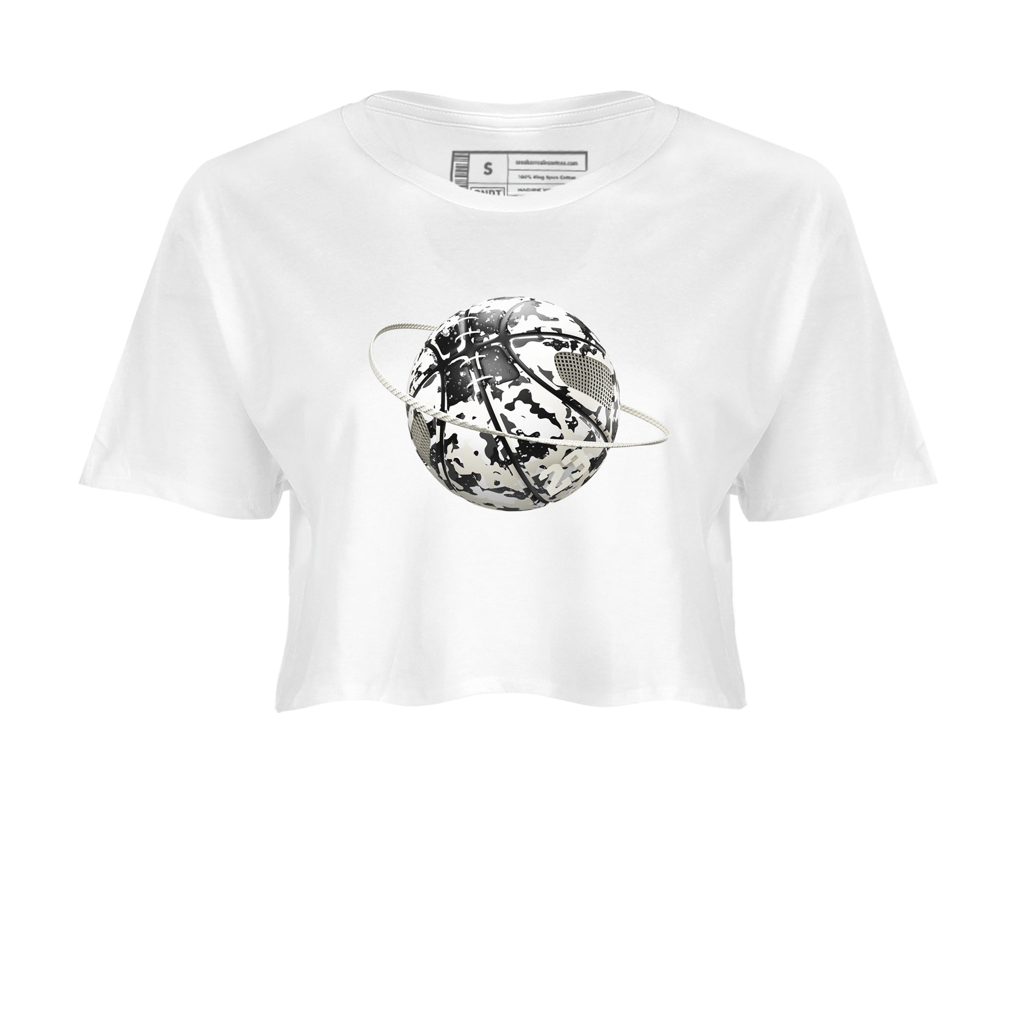 5s Sail shirt to match jordans Camo Basketball Planet sneaker tees Air Jordan 5 Sail SNRT Sneaker Release Tees White 2 crop length shirt