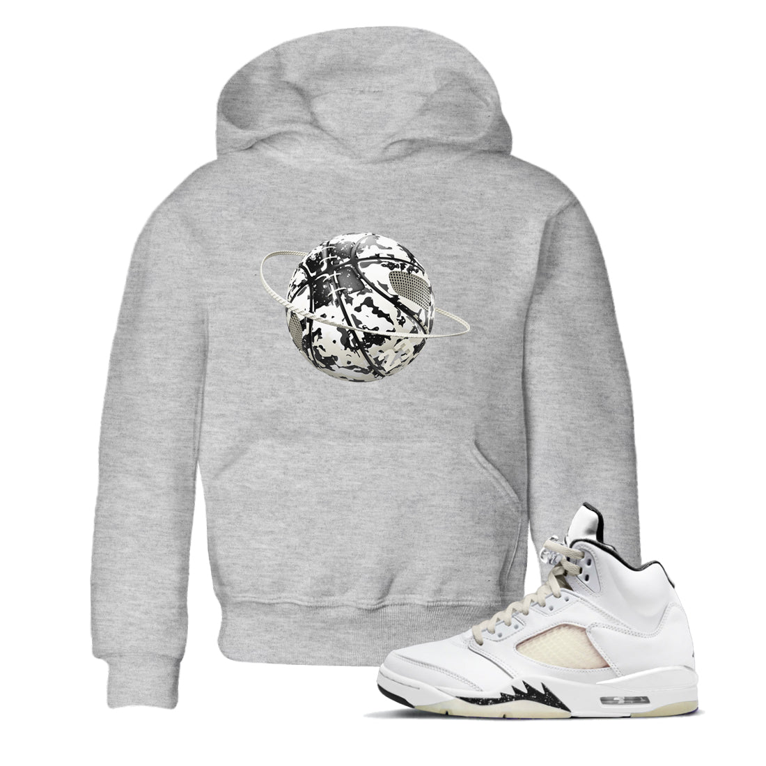 5s Sail shirt to match jordans Camo Basketball Planet sneaker tees Air Jordan 5 Sail SNRT sneaker release tees baby toddler Heather Grey 1 cotton Shirt