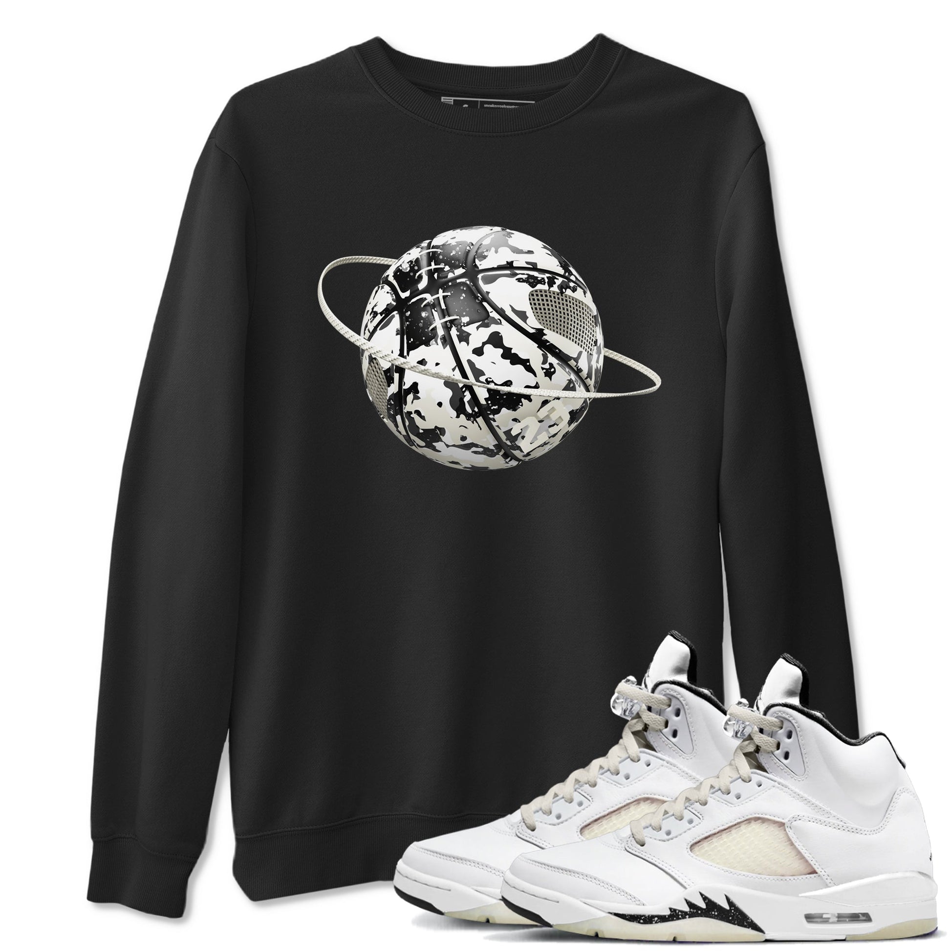 5s Sail shirt to match jordans Camo Basketball Planet sneaker tees Air Jordan 5 Sail SNRT Sneaker Release Tees unisex cotton Black 1 crew neck shirt