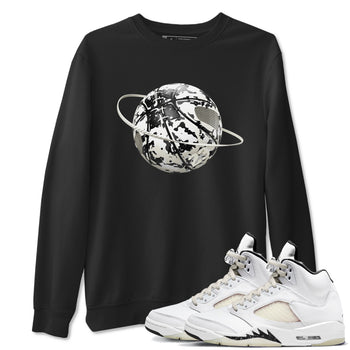 5s Sail shirt to match jordans Camo Basketball Planet sneaker tees Air Jordan 5 Sail SNRT Sneaker Release Tees unisex cotton Black 1 crew neck shirt