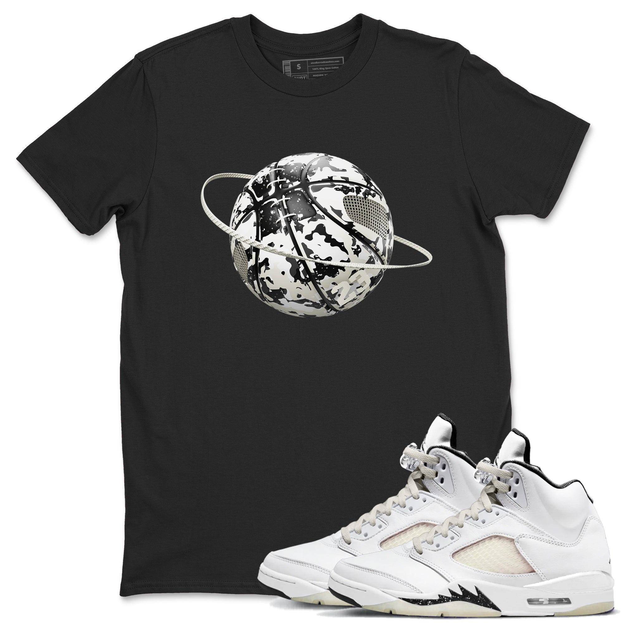 5s Sail shirt to match jordans Camo Basketball Planet sneaker tees Air Jordan 5 Sail SNRT Sneaker Release Tees unisex cotton Black 1 crew neck shirt