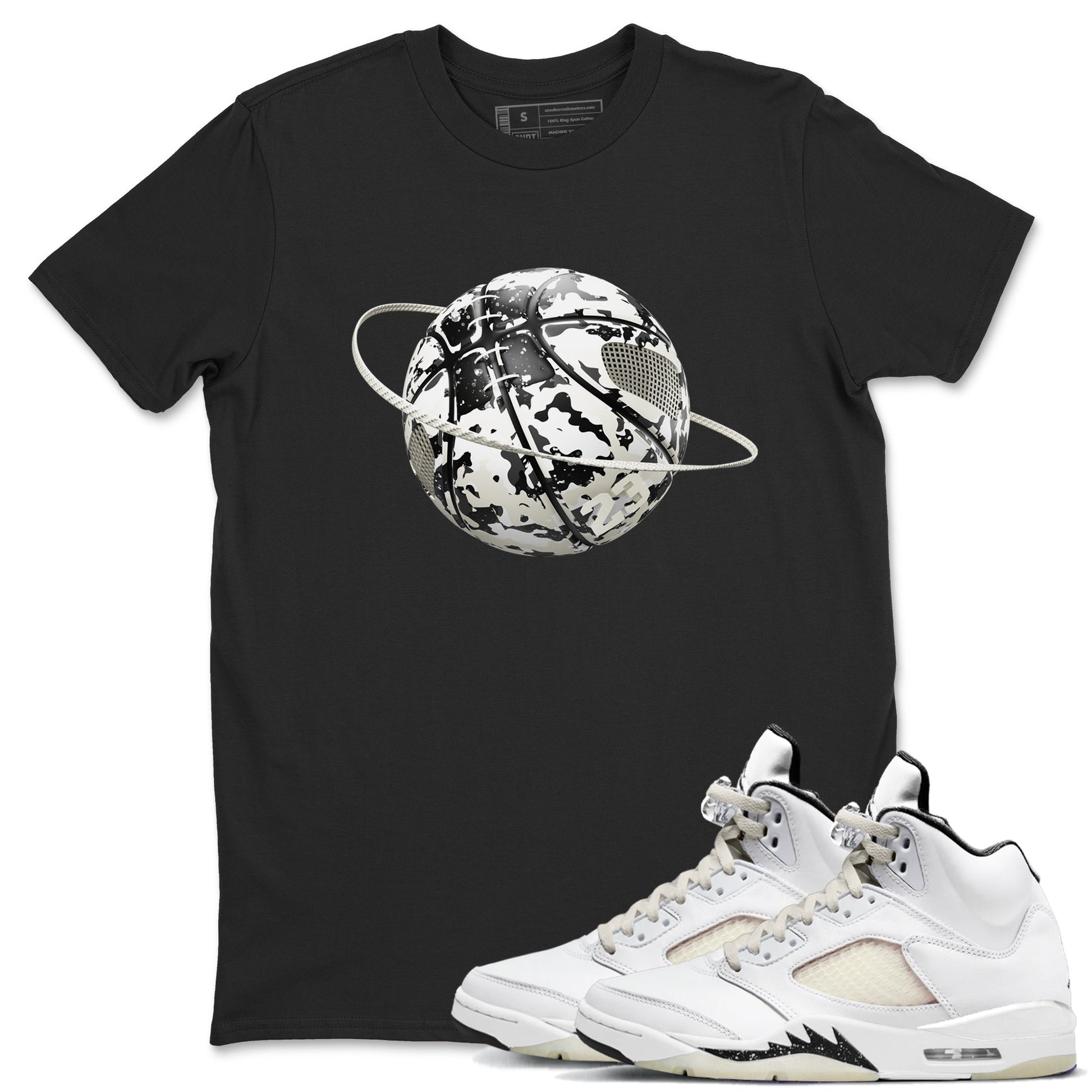 5s Sail shirt to match jordans Camo Basketball Planet sneaker tees Air Jordan 5 Sail SNRT Sneaker Release Tees unisex cotton Black 1 crew neck shirt