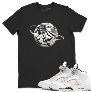 5s Sail shirt to match jordans Camo Basketball Planet sneaker tees Air Jordan 5 Sail SNRT Sneaker Release Tees unisex cotton Black 1 crew neck shirt