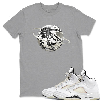 5s Sail shirt to match jordans Camo Basketball Planet sneaker tees Air Jordan 5 Sail SNRT Sneaker Release Tees unisex cotton Heather Grey 1 crew neck shirt