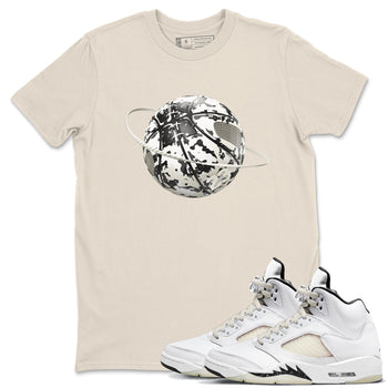 5s Sail shirt to match jordans Camo Basketball Planet sneaker tees Air Jordan 5 Sail SNRT Sneaker Release Tees unisex cotton Natural 1 crew neck shirt