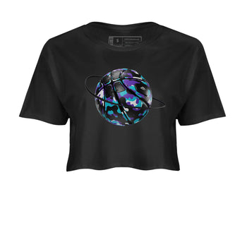 Air Jordan 6 Aqua shirt to match jordans Camo Basketball Planet sneaker tees AJ6 Aqua SNRT Sneaker Release Tees Black 2 Crop T-Shirt