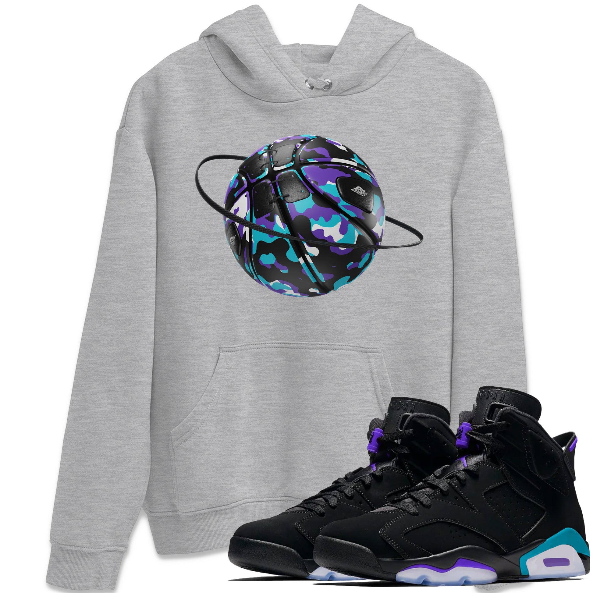 Air Jordan 6 Aqua shirt to match jordans Camo Basketball Planet sneaker tees AJ6 Aqua SNRT Sneaker Release Tees Unisex Heather Grey 1 T-Shirt