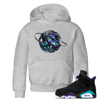 Air Jordan 6 Aqua shirt to match jordans Camo Basketball Planet sneaker tees AJ6 Aqua SNRT Sneaker Release Tees Baby Toddler Heather Grey 1 T-Shirt
