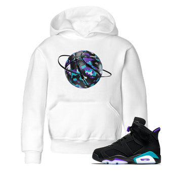 Air Jordan 6 Aqua shirt to match jordans Camo Basketball Planet sneaker tees AJ6 Aqua SNRT Sneaker Release Tees Baby Toddler White 1 T-Shirt