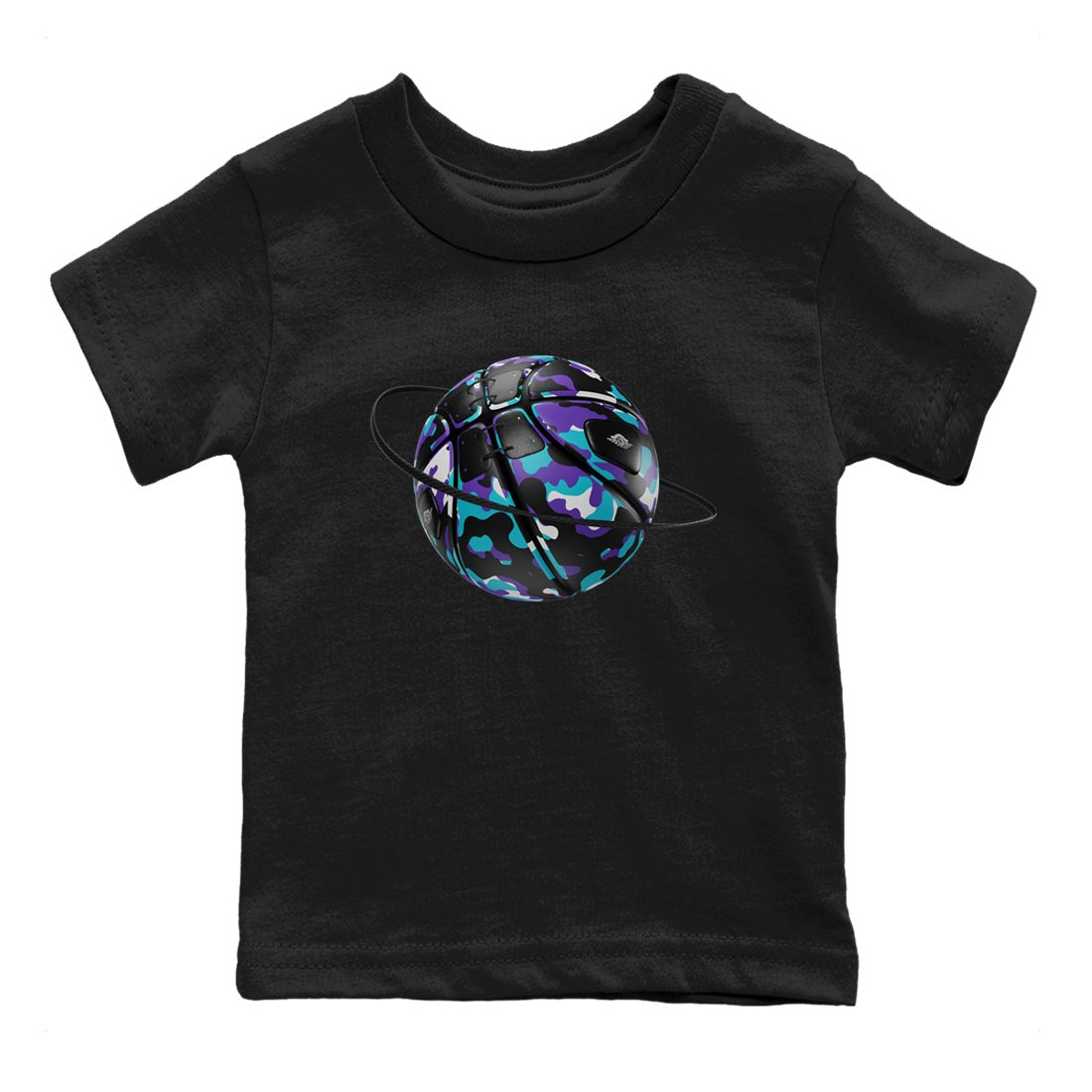 Air Jordan 6 Aqua shirt to match jordans Camo Basketball Planet sneaker tees AJ6 Aqua SNRT Sneaker Release Tees Baby Toddler Black 2 T-Shirt