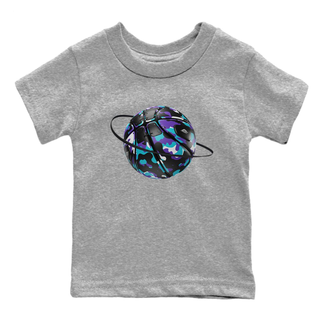 Air Jordan 6 Aqua shirt to match jordans Camo Basketball Planet sneaker tees AJ6 Aqua SNRT Sneaker Release Tees Baby Toddler Heather Grey 2 T-Shirt