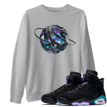 Air Jordan 6 Aqua shirt to match jordans Camo Basketball Planet sneaker tees AJ6 Aqua SNRT Sneaker Release Tees Unisex Heather Grey 1 T-Shirt
