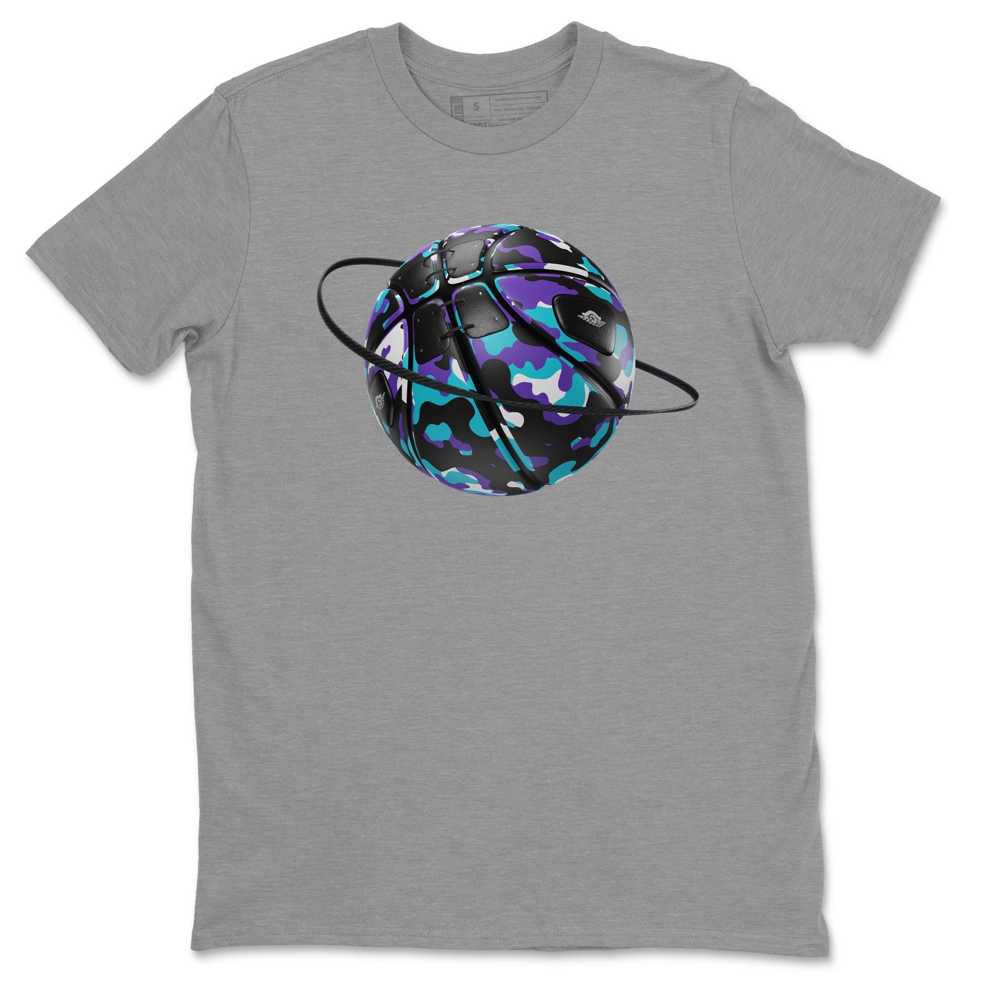 Air Jordan 6 Aqua shirt to match jordans Camo Basketball Planet sneaker tees AJ6 Aqua SNRT Sneaker Release Tees Unisex Heather Grey 2 T-Shirt