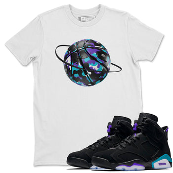 Air Jordan 6 Aqua shirt to match jordans Camo Basketball Planet sneaker tees AJ6 Aqua SNRT Sneaker Release Tees Unisex White 1 T-Shirt