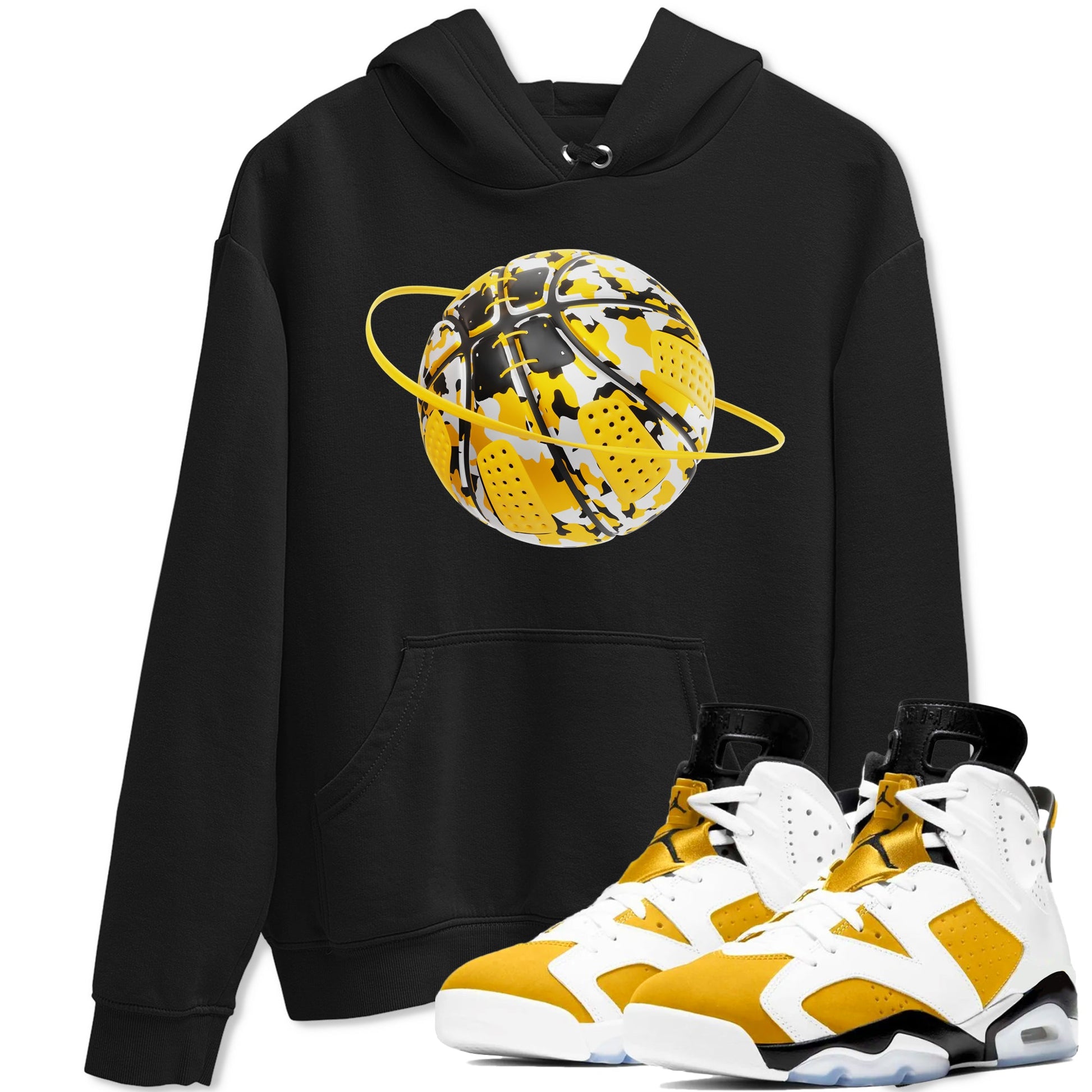 6s Yellow Ochre shirt to match jordans Camo Basketball Planet sneaker tees Air Jordan 6 Yellow Ochre SNRT Sneaker Release Tees Unisex Black 1 T-Shirt
