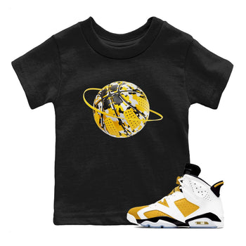 6s Yellow Ochre shirt to match jordans Camo Basketball Planet sneaker tees Air Jordan 6 Yellow Ochre SNRT Sneaker Release Tees Baby Toddler Black 1 T-Shirt