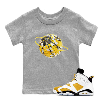 6s Yellow Ochre shirt to match jordans Camo Basketball Planet sneaker tees Air Jordan 6 Yellow Ochre SNRT Sneaker Release Tees Baby Toddler Heather Grey 1 T-Shirt