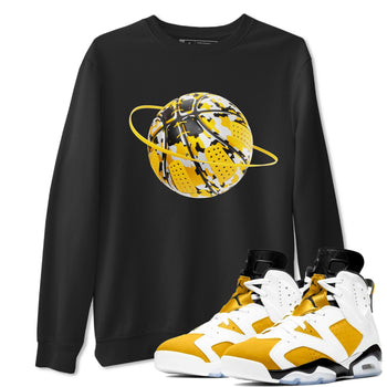 6s Yellow Ochre shirt to match jordans Camo Basketball Planet sneaker tees Air Jordan 6 Yellow Ochre SNRT Sneaker Release Tees Unisex Black 1 T-Shirt