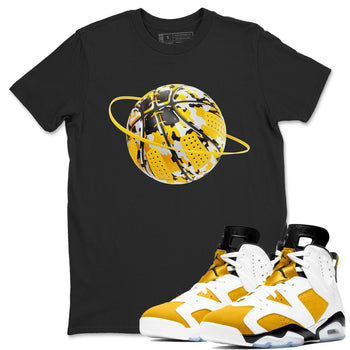 6s Yellow Ochre shirt to match jordans Camo Basketball Planet sneaker tees Air Jordan 6 Yellow Ochre SNRT Sneaker Release Tees Unisex Black 1 T-Shirt