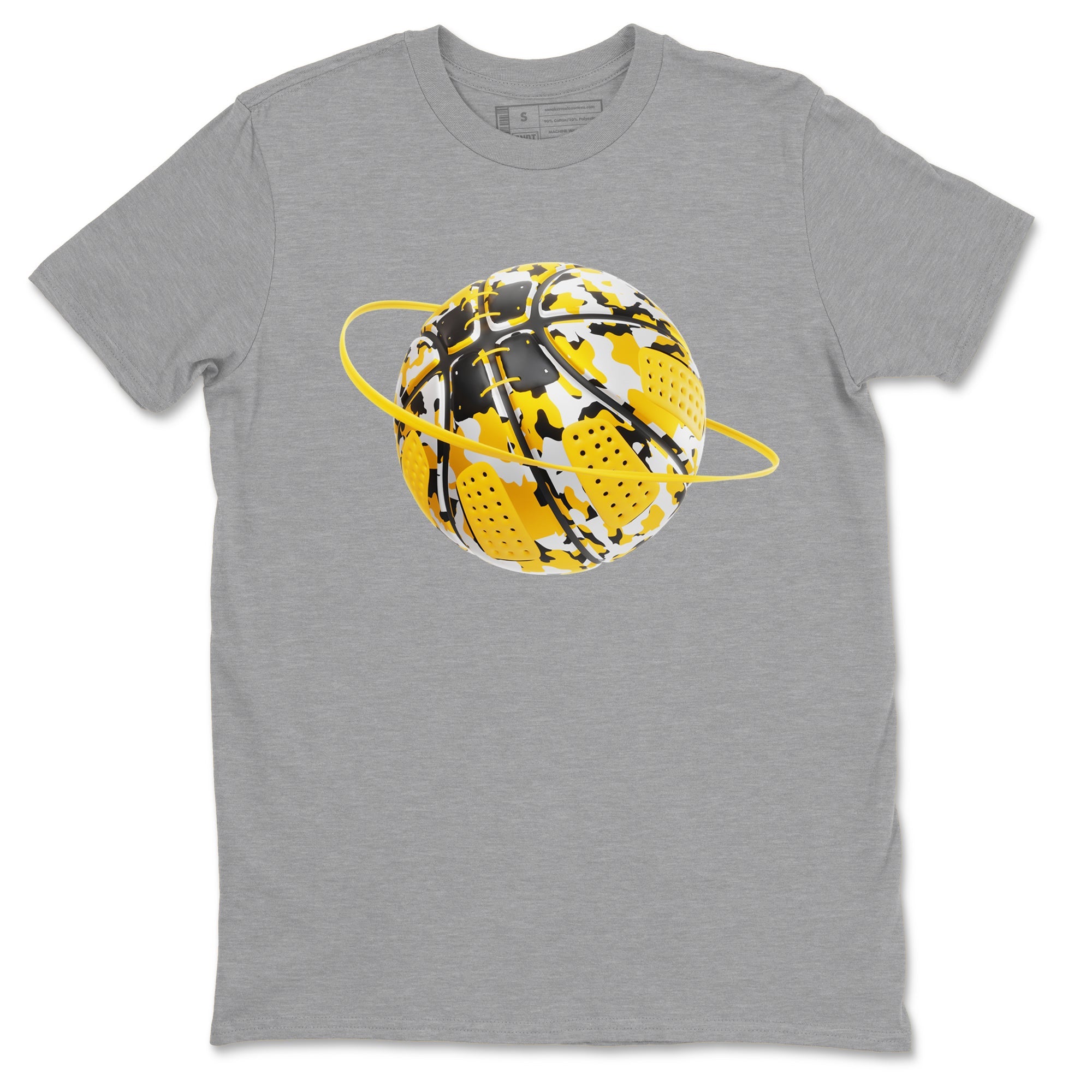 6s Yellow Ochre shirt to match jordans Camo Basketball Planet sneaker tees Air Jordan 6 Yellow Ochre SNRT Sneaker Release Tees Unisex Heather Grey 2 T-Shirt