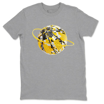 6s Yellow Ochre shirt to match jordans Camo Basketball Planet sneaker tees Air Jordan 6 Yellow Ochre SNRT Sneaker Release Tees Unisex Heather Grey 2 T-Shirt