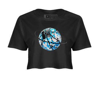 9s Powder Blue shirt to match jordans Camo Basketball Planet sneaker tees Air Jordan 9 Powder Blue SNRT Sneaker Release Tees Black 2 crop length shirt