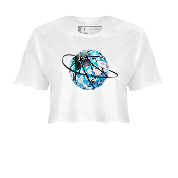 9s Powder Blue shirt to match jordans Camo Basketball Planet sneaker tees Air Jordan 9 Powder Blue SNRT Sneaker Release Tees White 2 crop length shirt