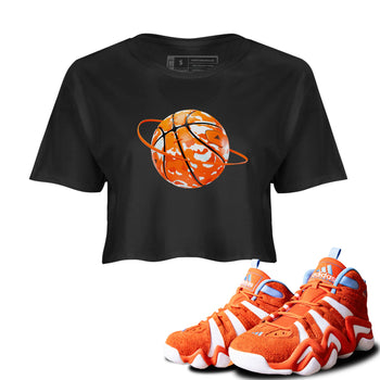 Crazy 8 Team Orange shirt to match jordans Camo Basketball Planet sneaker tees Adidas Crazy 8 Team Orange SNRT Sneaker Release Tees Black 1 Crop T-Shirt
