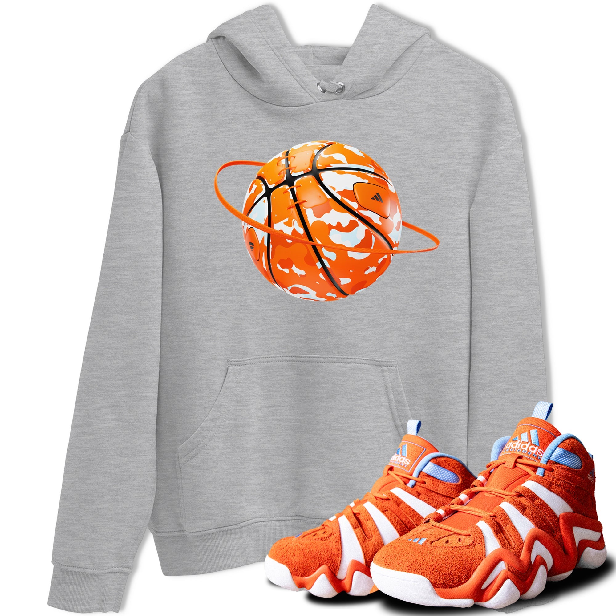 Crazy 8 Team Orange shirt to match jordans Camo Basketball Planet sneaker tees Adidas Crazy 8 Team Orange SNRT Sneaker Release Tees Unisex Heather Grey 1 T-Shirt