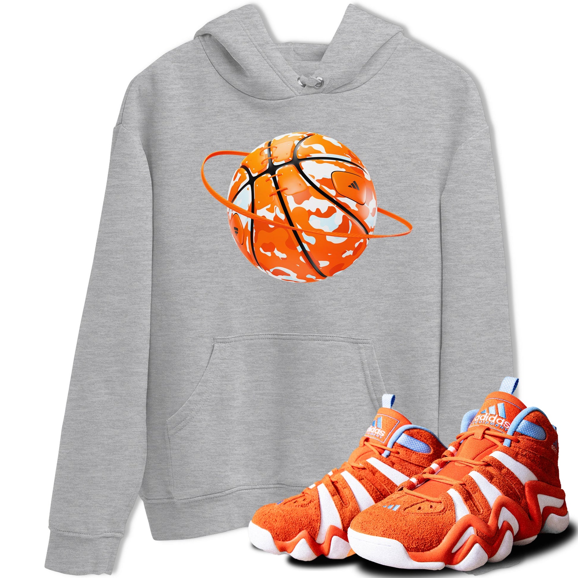 Crazy 8 Team Orange shirt to match jordans Camo Basketball Planet sneaker tees Adidas Crazy 8 Team Orange SNRT Sneaker Release Tees Unisex Heather Grey 1 T-Shirt