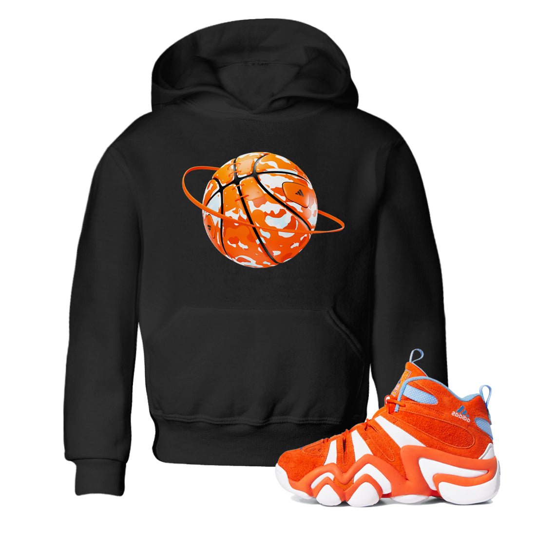 Crazy 8 Team Orange shirt to match jordans Camo Basketball Planet sneaker tees Adidas Crazy 8 Team Orange SNRT Sneaker Release Tees Baby Toddler Black 1 T-Shirt