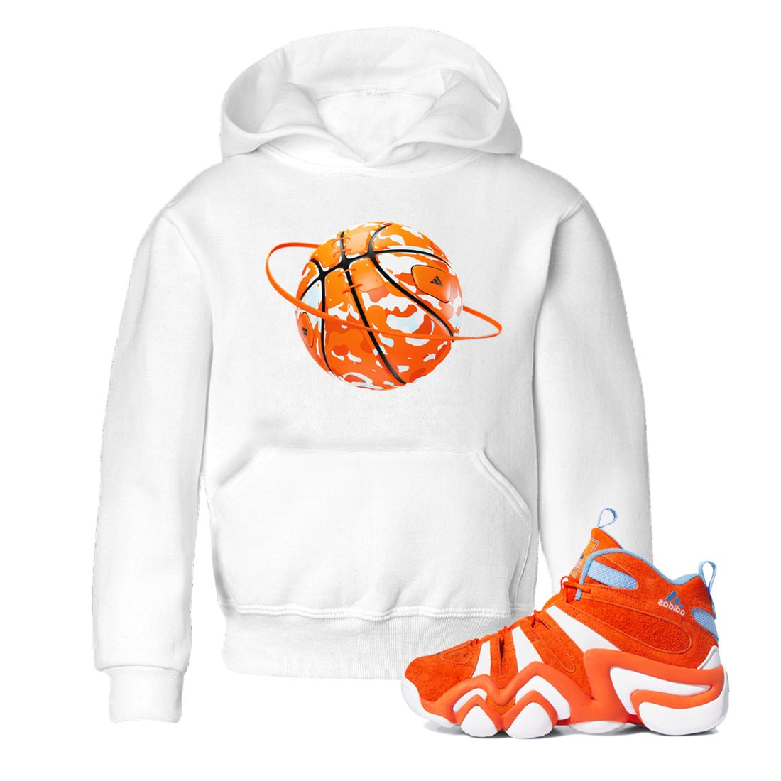 Crazy 8 Team Orange shirt to match jordans Camo Basketball Planet sneaker tees Adidas Crazy 8 Team Orange SNRT Sneaker Release Tees Baby Toddler White 1 T-Shirt