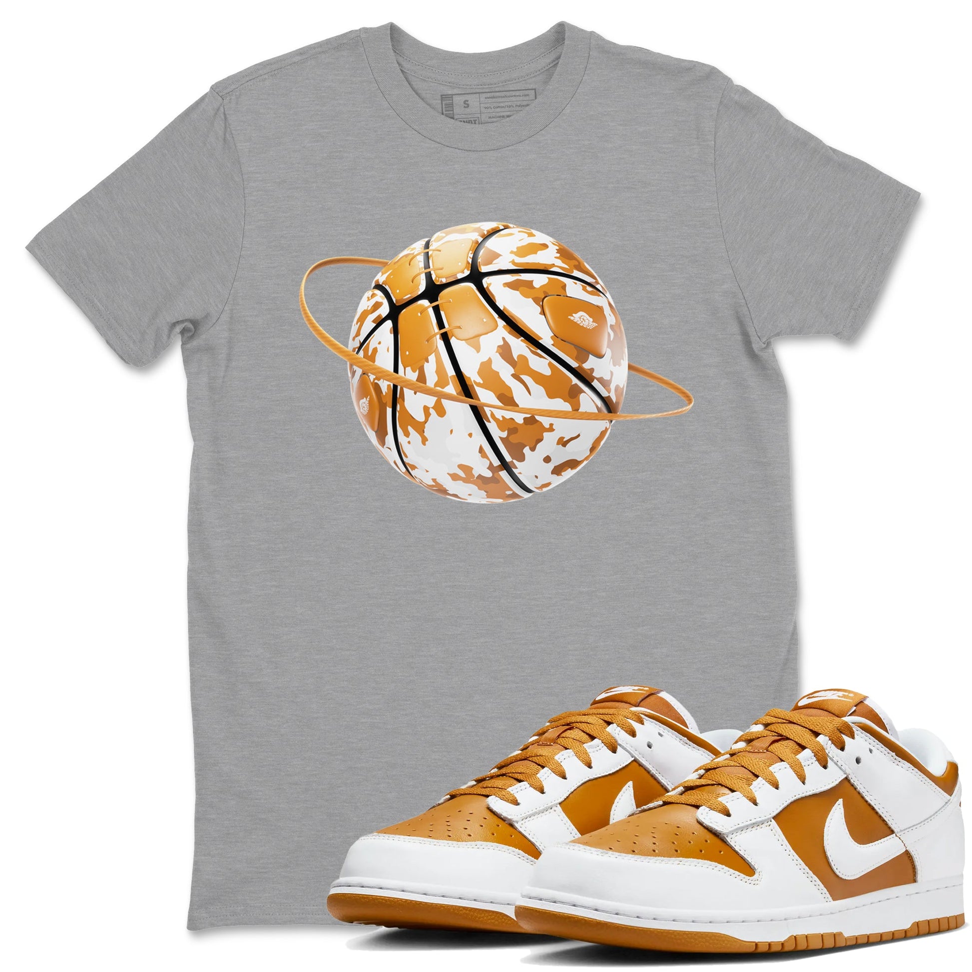 Dunk Dark Curry shirt to match jordans Camo Basketball Planet sneaker tees AJ1 Low Dark Curry SNRT Sneaker Release Tees unisex cotton Heather Grey 1 crew neck shirt