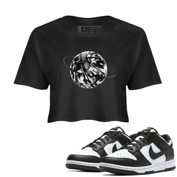Dunk Panda shirt to match jordans Camo Basketball Planet sneaker tees Dunk Black & White SNRT Sneaker Release Tees Black 1 crop length shirt