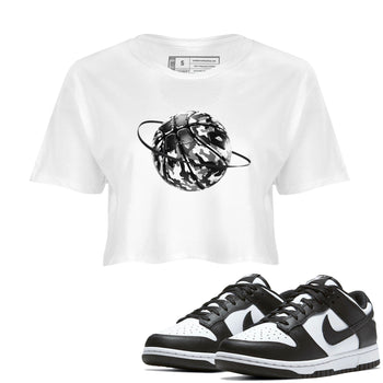 Dunk Panda shirt to match jordans Camo Basketball Planet sneaker tees Dunk Black & White SNRT Sneaker Release Tees White 1 crop length shirt