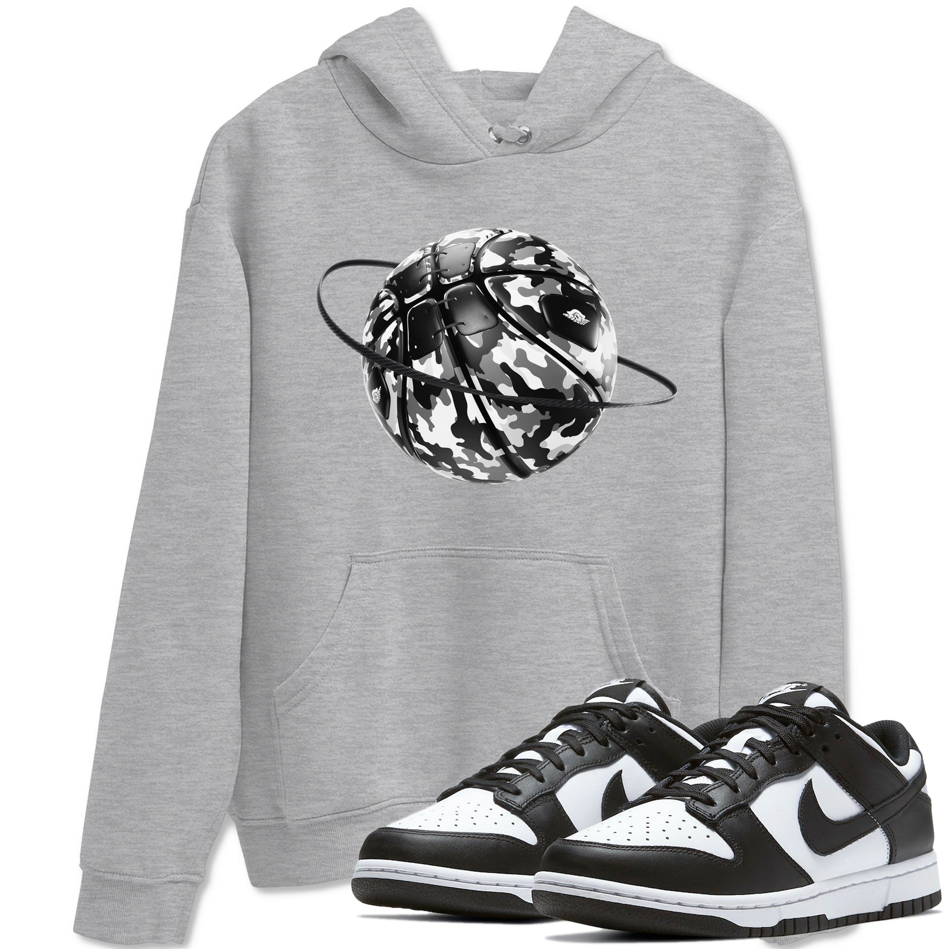 Dunk Panda shirt to match jordans Camo Basketball Planet sneaker tees Dunk Black & White SNRT Sneaker Release Tees unisex cotton Heather Grey 1 crew neck shirt