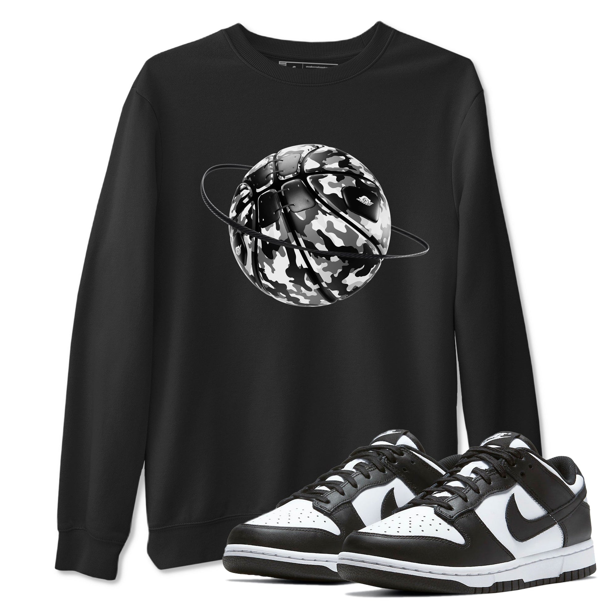 Dunk Panda shirt to match jordans Camo Basketball Planet sneaker tees Dunk Black & White SNRT Sneaker Release Tees unisex cotton Black 1 crew neck shirt