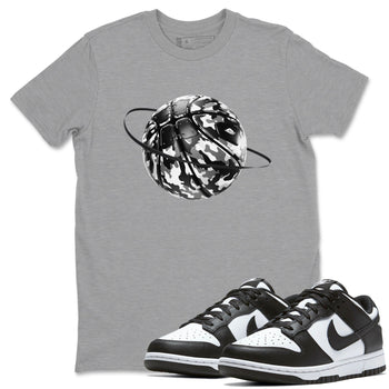 Dunk Panda shirt to match jordans Camo Basketball Planet sneaker tees Dunk Black & White SNRT Sneaker Release Tees unisex cotton Heather Grey 1 crew neck shirt